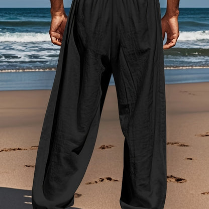 Calças casuais de linho