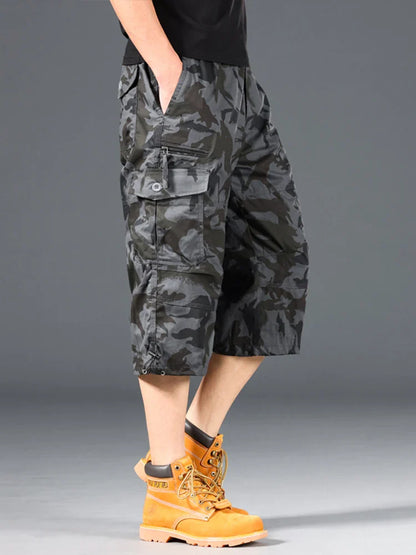 Calções compridos Cargo em algodão