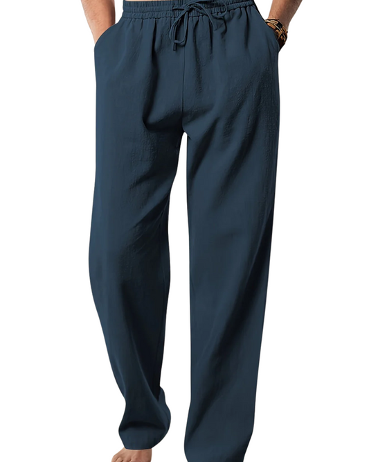 Calças casuais de verão em linho