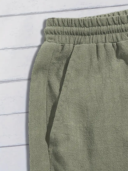 Calções de linho casuais